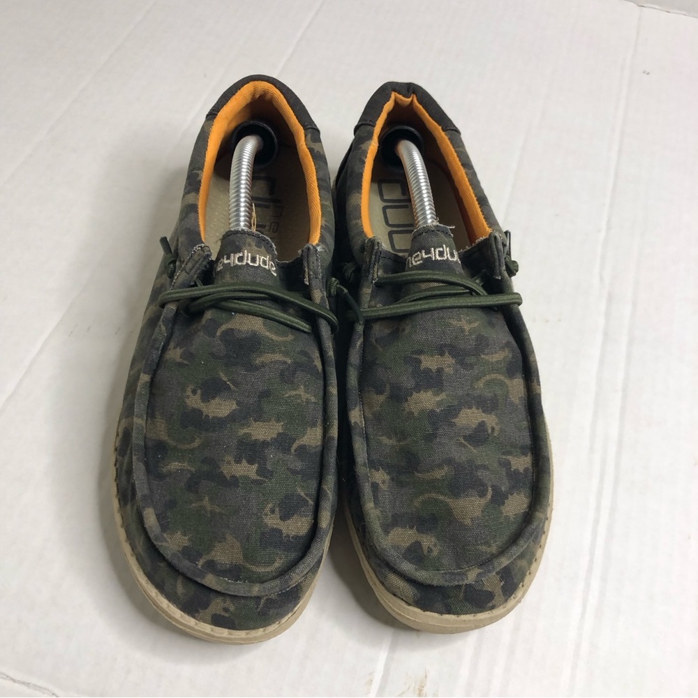Hey Dude Shoes Wally Youth Musk Camouflage Youth 6 Womens 7 Slip On